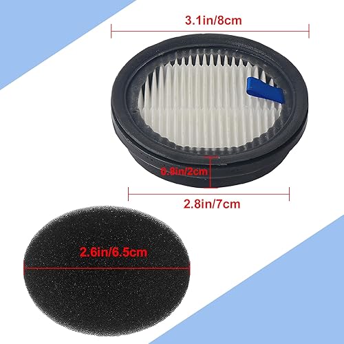 Miniatura 5 de Paquete de 4 filtros HEPA y 4 filtros de esponja de repuesto para aspiradora inalámbrica Afoddon A200ProA200, ORFELD B08C10AC10G y NEQUARE S12 S25