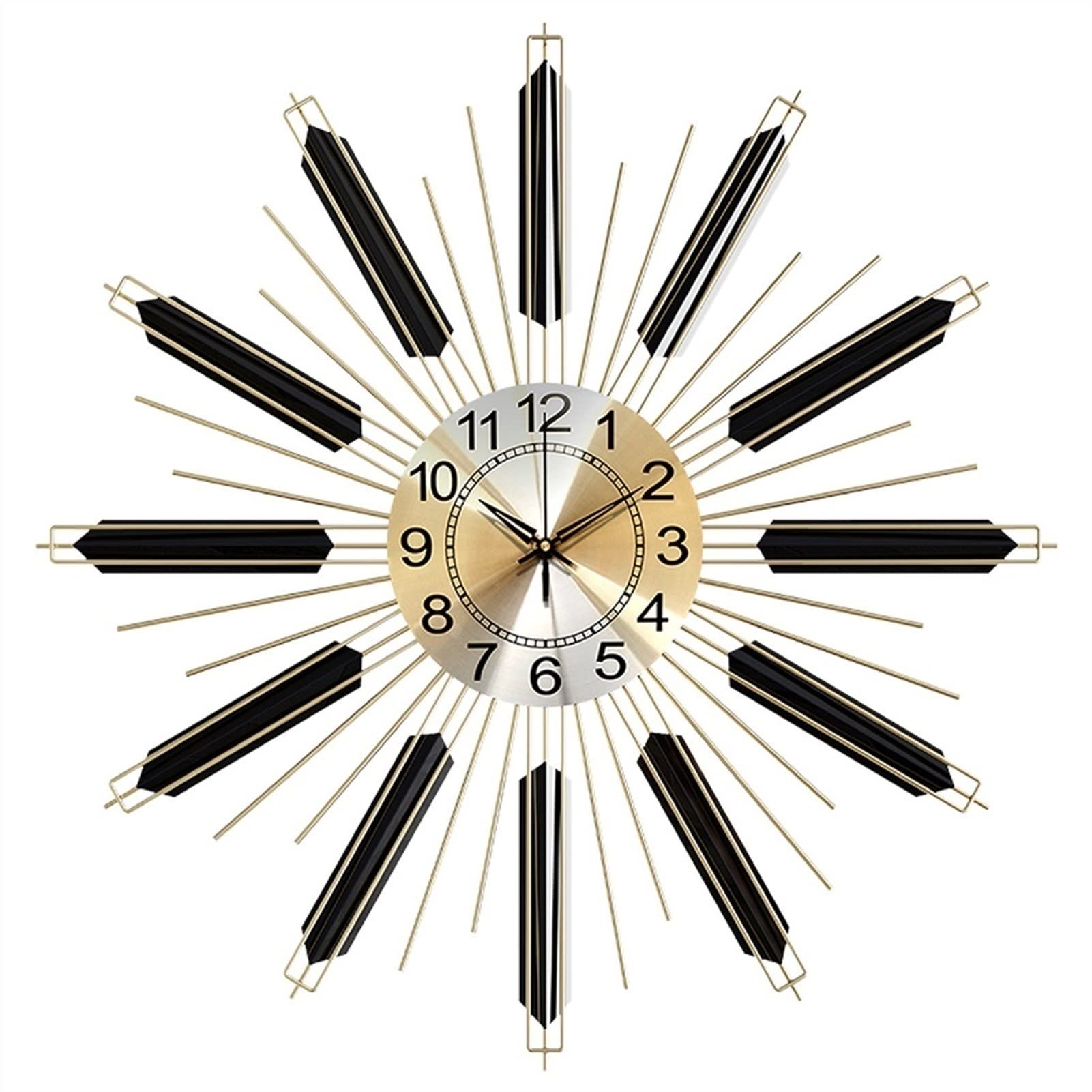 Horloge murale en métal chinois silencieuse grand format design noir salon