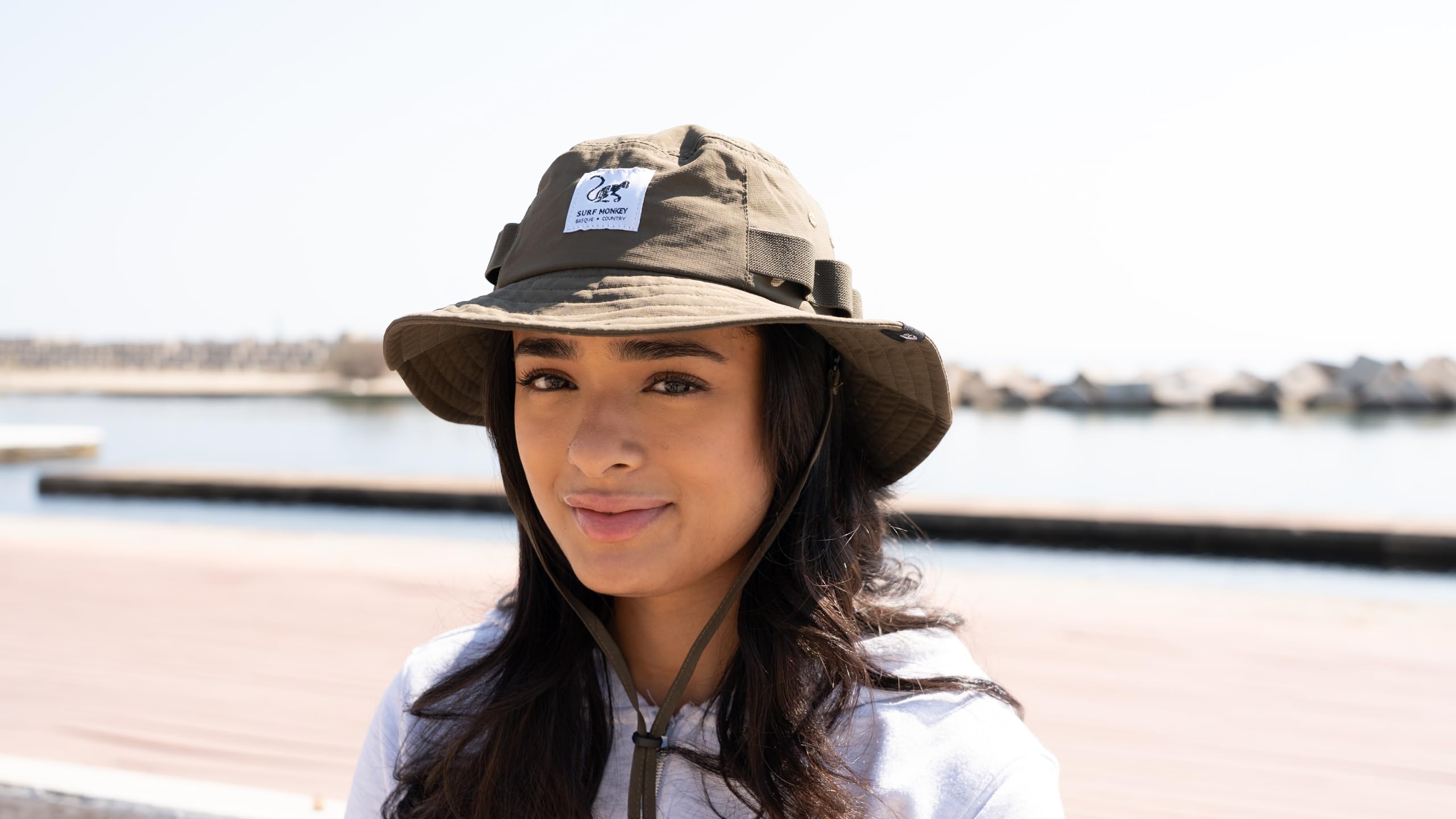 Chapeau Safari avec corde amovible, Upf50, imperméable, recyclé, taille S/M et L/XL