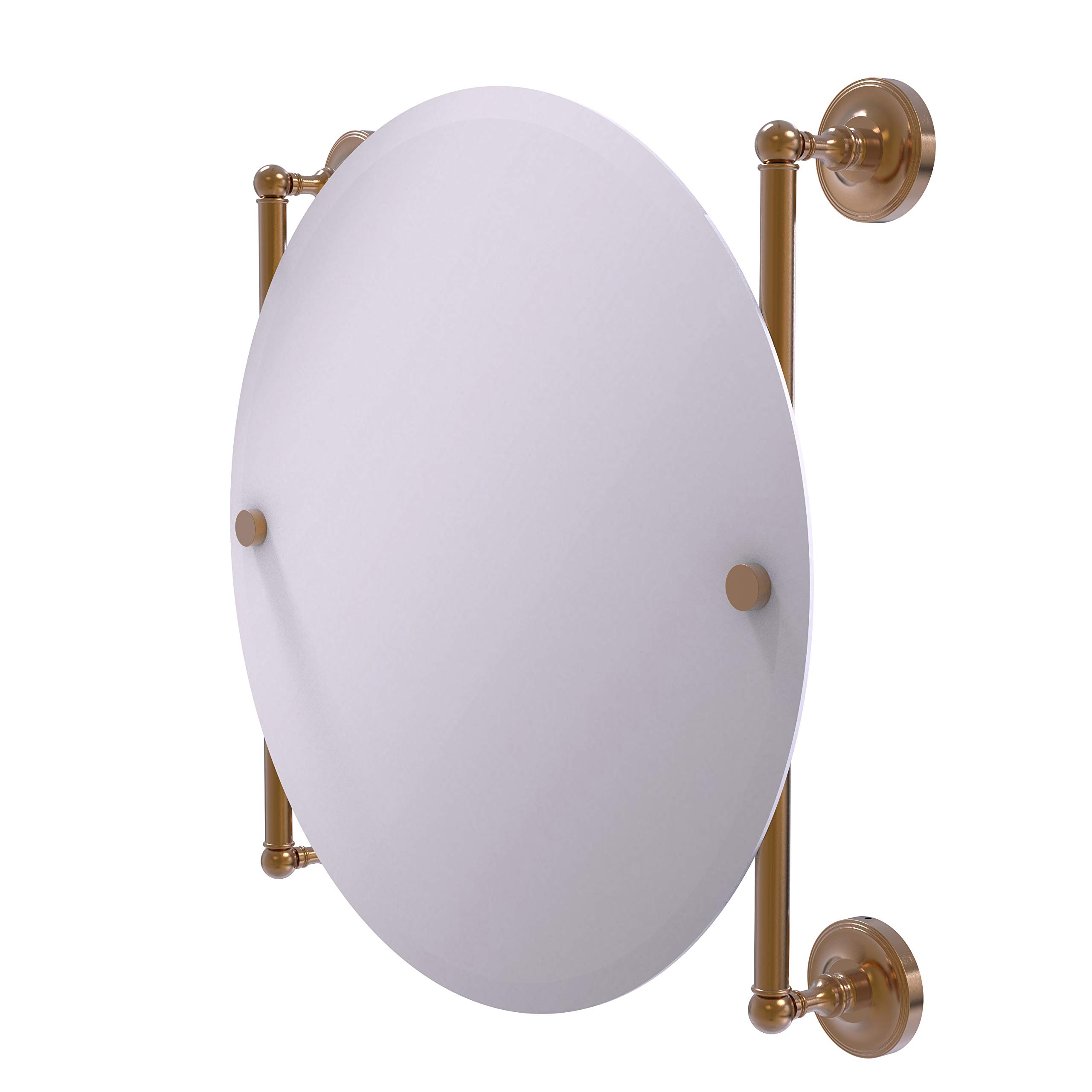 Allied BrassPR-27-90-BBR Prestige Regal Collection Round Frameless Rail Mounted Mirror Brushed Bronze