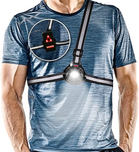 ALOVECO Luces LED para correr nocturnas al aire libre, luz de advertencia trasera con batería recargable para camping, senderismo, correr, trotar,