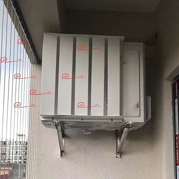 Air Conditioner Deflector AC Compressor Condenser Baffle Wind Guide Cover, Outdoor Ac Heat Pump Anti Direct Blowing Deflector Grilles, Metals Air Conditioner Deflector  Color 19.6x19.6in/50x50CM