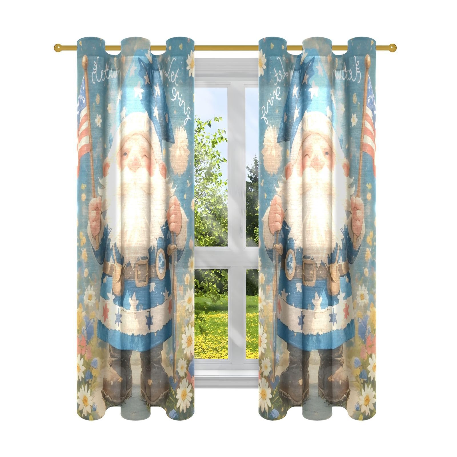 Rideaux en lin de qualité supérieure 106,7 x 160 cm aux finitions soignées en lin imprimé