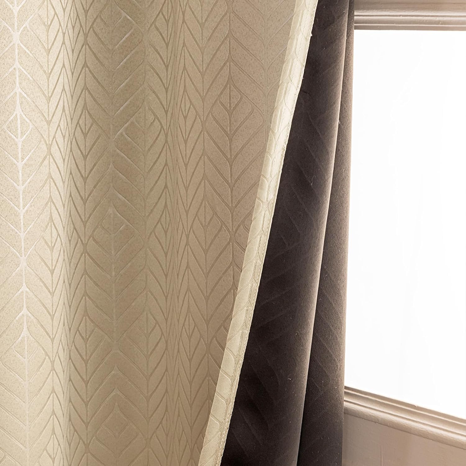 Blackout Curtains - 100% Light Blocking, Beige -1