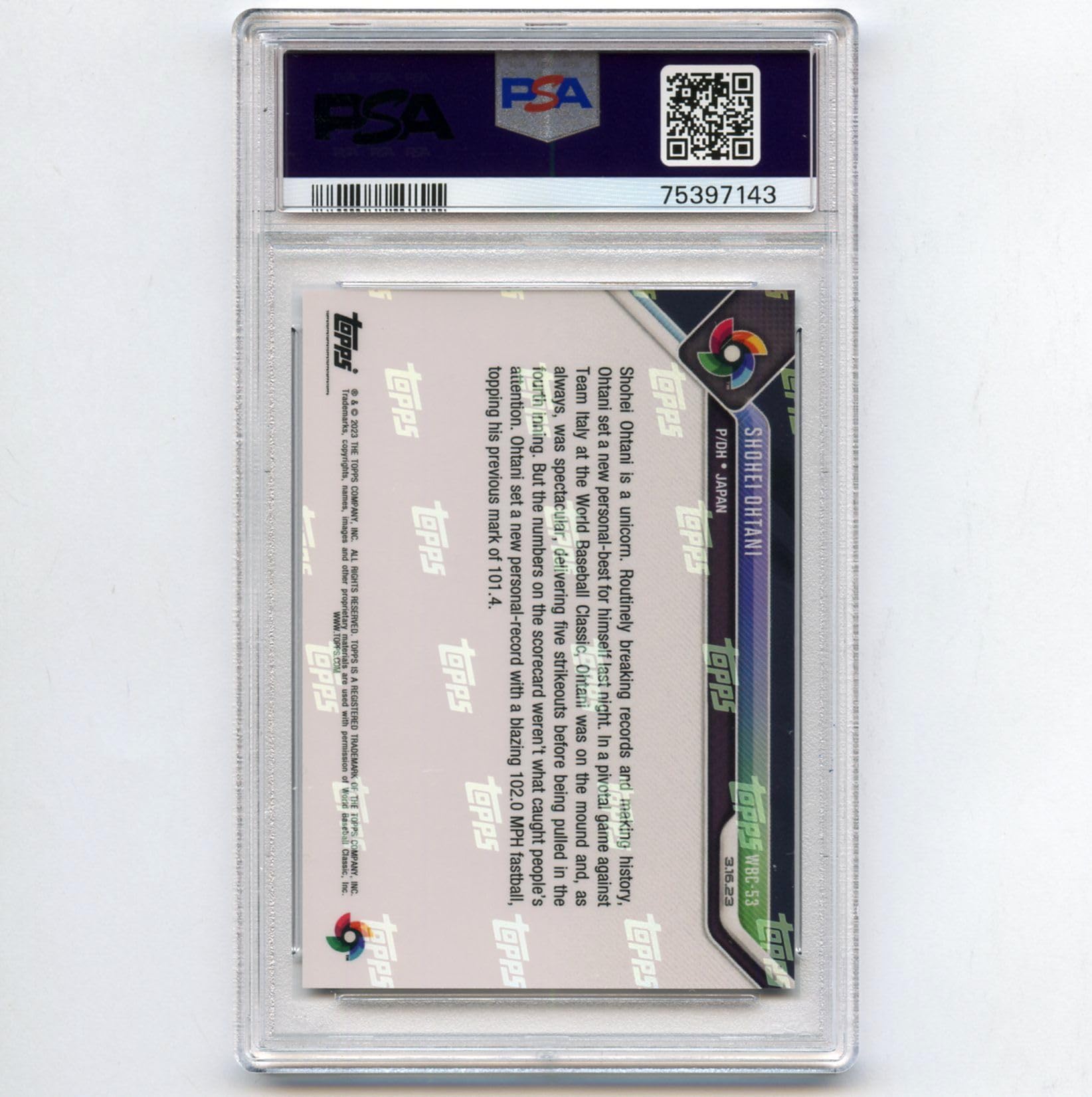 Amazon | ［PSA鑑定カード］ PSA10 GEM MT 大谷翔平 2023 Topps Now 