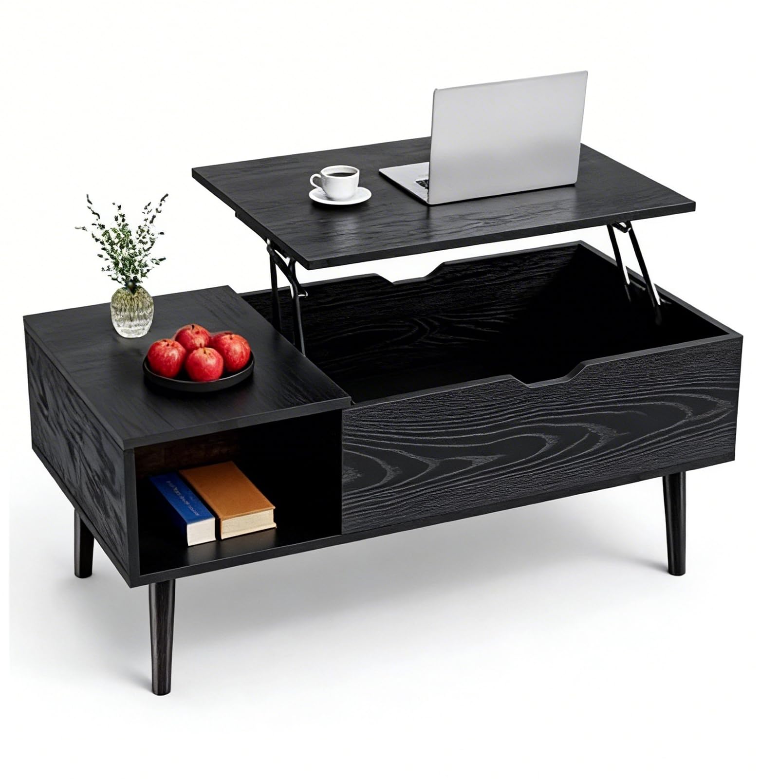 Lift Top Coffee Table Mid Century Modern Storage Coffee Table Center Table for Living Room with Hidden Storage