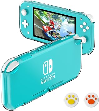 Protective Case for Nintendo Switch Lite, Soft Durable Clear TPU Switch Lite Case with 2PCS Thumb Grips Caps, Shock-Absorbent, Anti-Scratch Design Switch Lite Cover