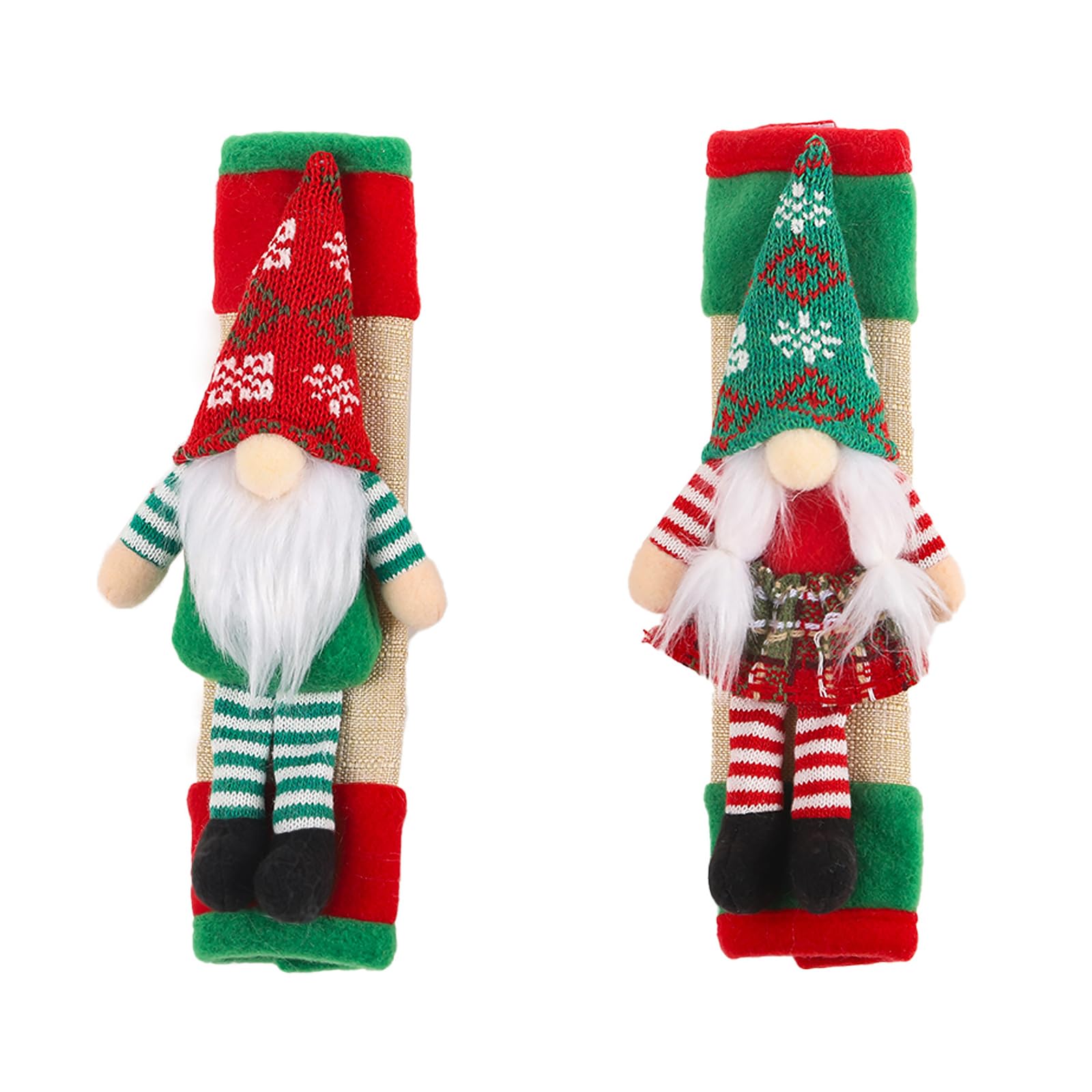 Kalttoy Multicolor 2 Pieces Christmas Fridge Gloves Refrigerator Handle Covers Microwaves Oven Dishwasher Door Decoration For Home Use Holiday Kitchen Decoration
