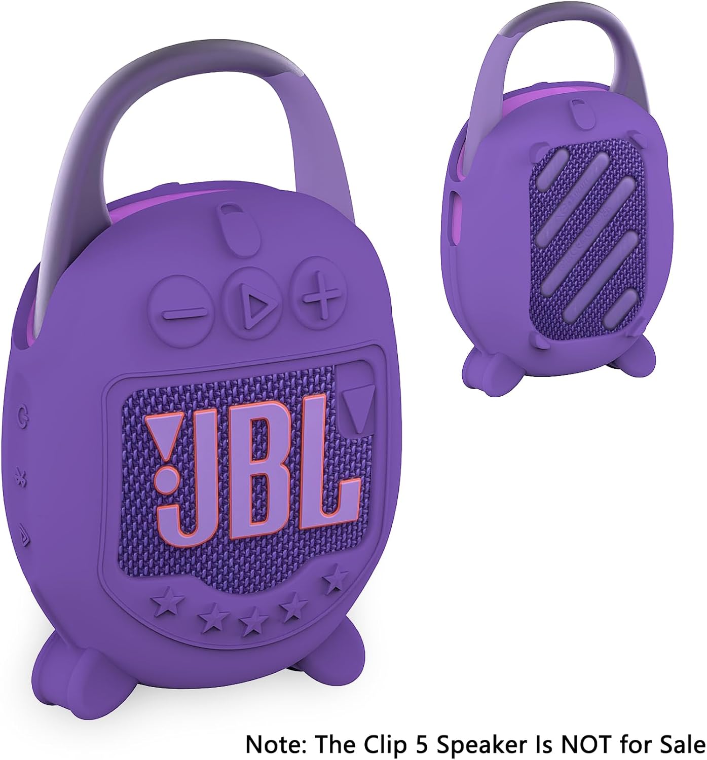 Silicone Cover Case Compatible with JBL Clip 5 Ultra Portable Bluetooth Speaker, Soft Skin Sleeve for JBL Clip 5 Speaker Accessories(Only Case) (Purple) - Image 5