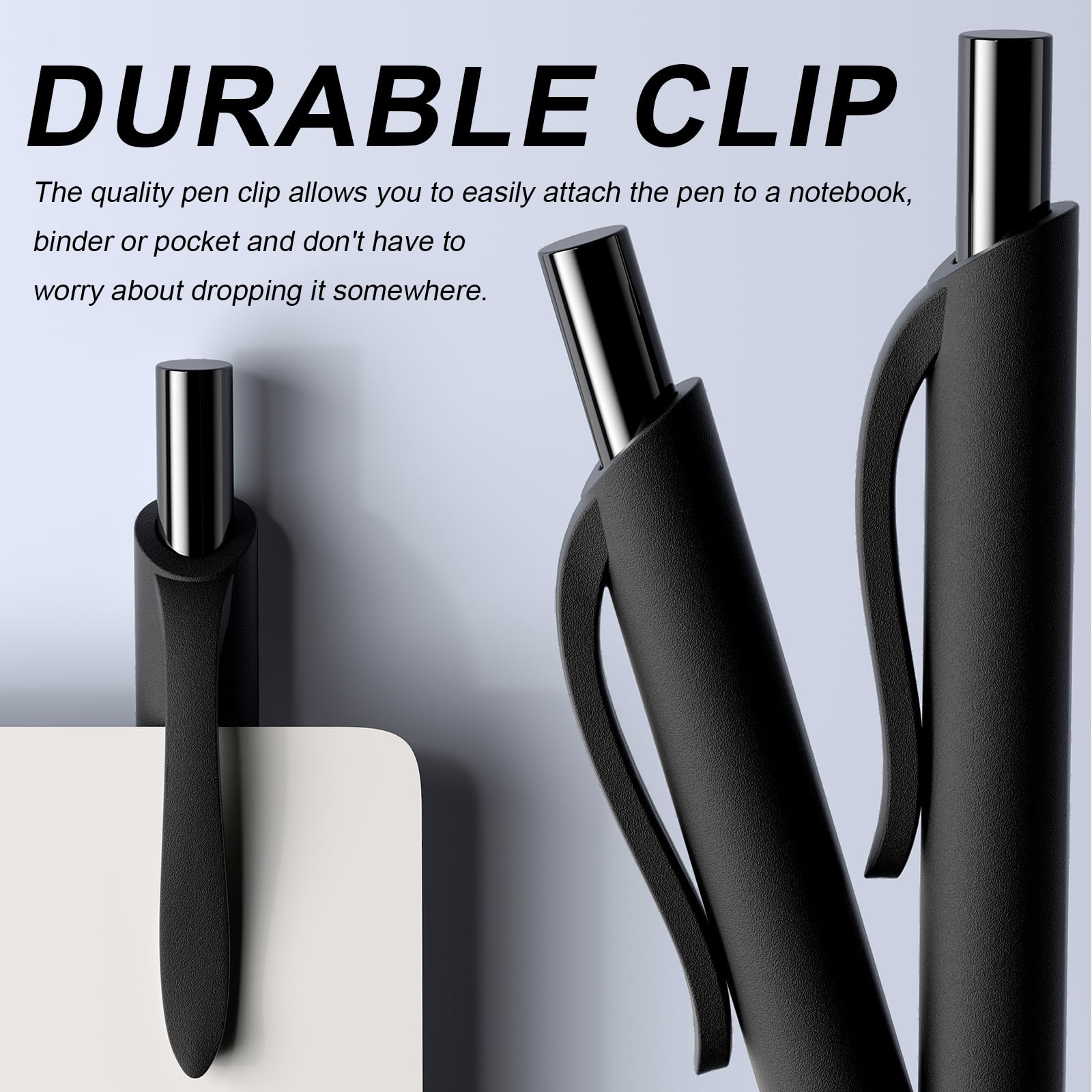 50 Pack Black Ink Pens - Bulk Pens, 1.0MM Medium Point Ballpoint Pens, Smooth Writing No Bleed Retractable Ball Point Pen (Black)