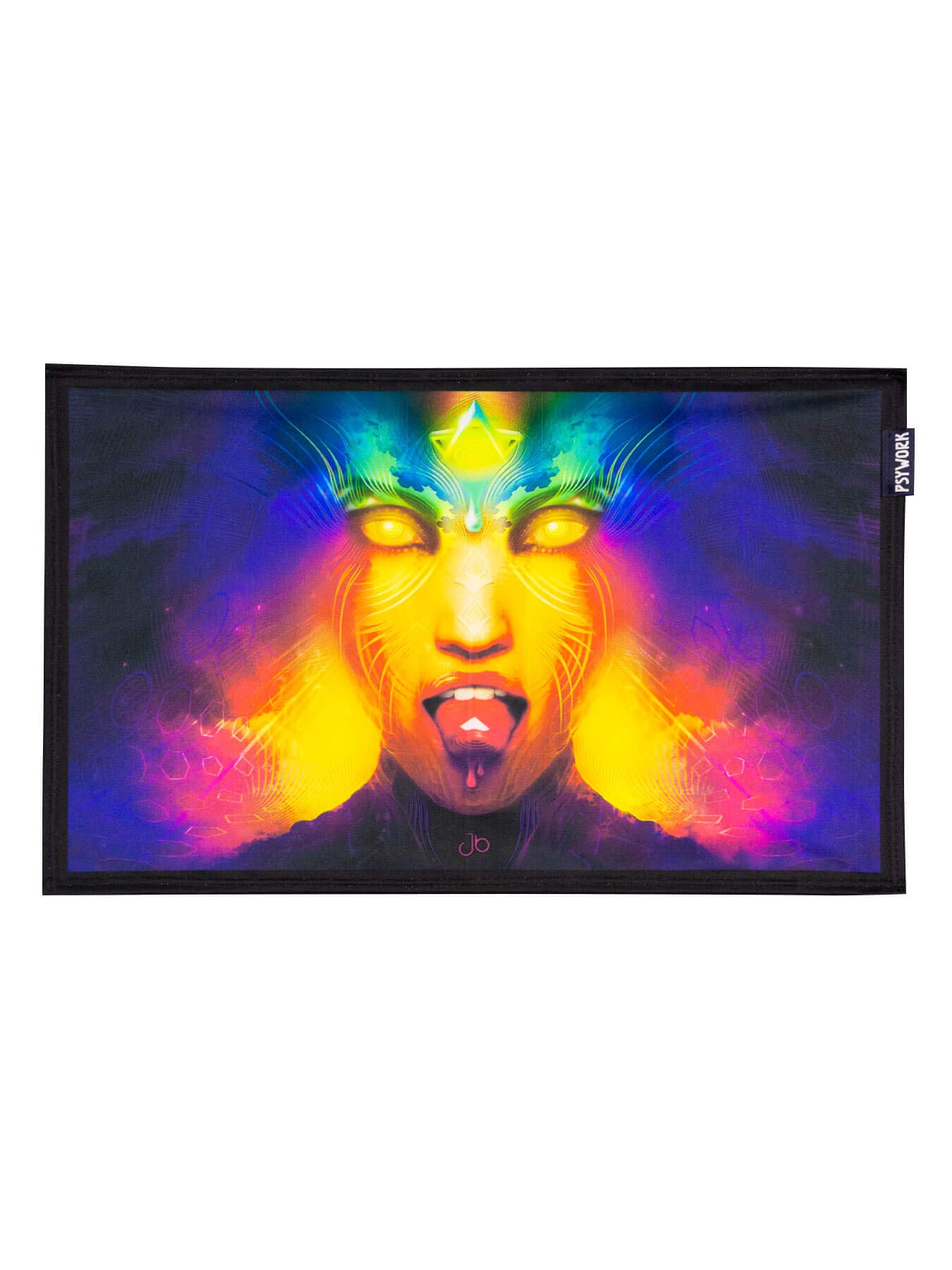 PSYWORK Schwarzlicht Stoffposter Neon - UV-aktive Wanddekoration Made In Germany
