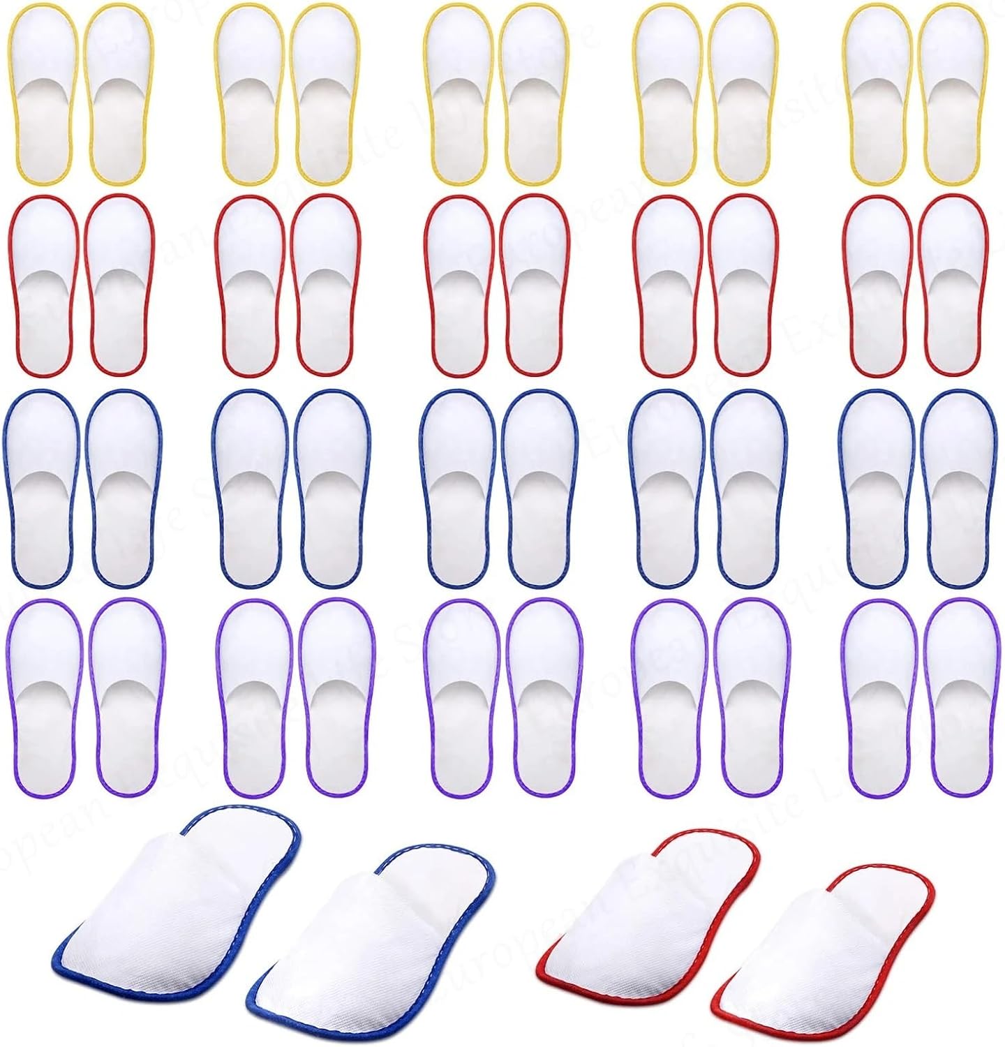 Disposable Slippers 40Pairs SPA Disposable Slippers for Hotel Guests Bulk Closed Toe Non-Slip House Comfort Brushed Plush Party Slipper for Guests