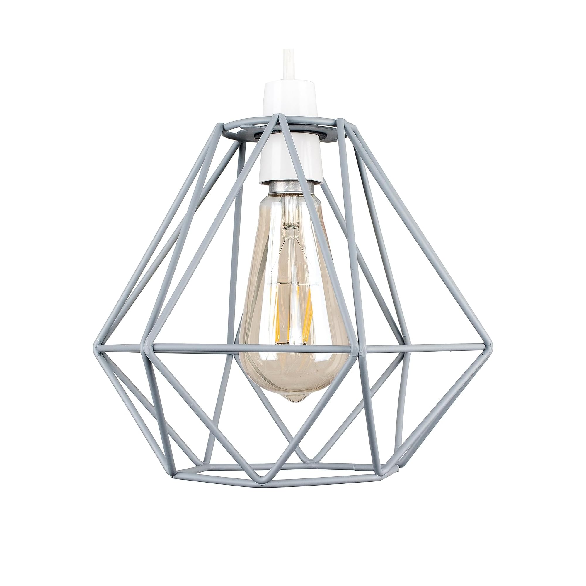 Minisun Grey | Retro Style Metal Basket Ceiling Light Shade | Pendant Lights, Home Décor & Improvement Essential | 23.5Cm Shade Width