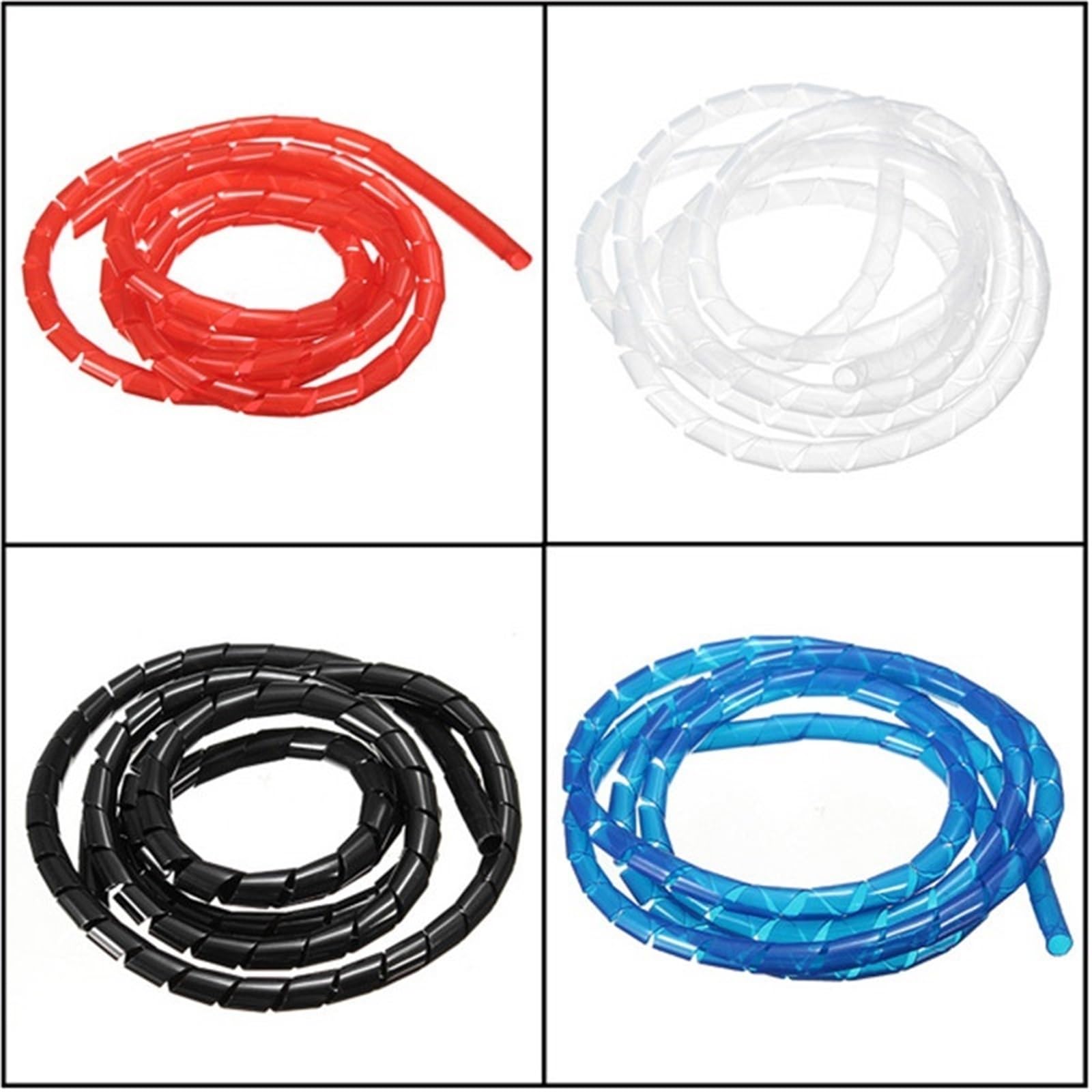 Spiralny rękaw kablowy, 1 metr 2 opaska rękawowa przewód ochronny ManagementMeter ID 4mm(Red,1 Meter ID 4mm)