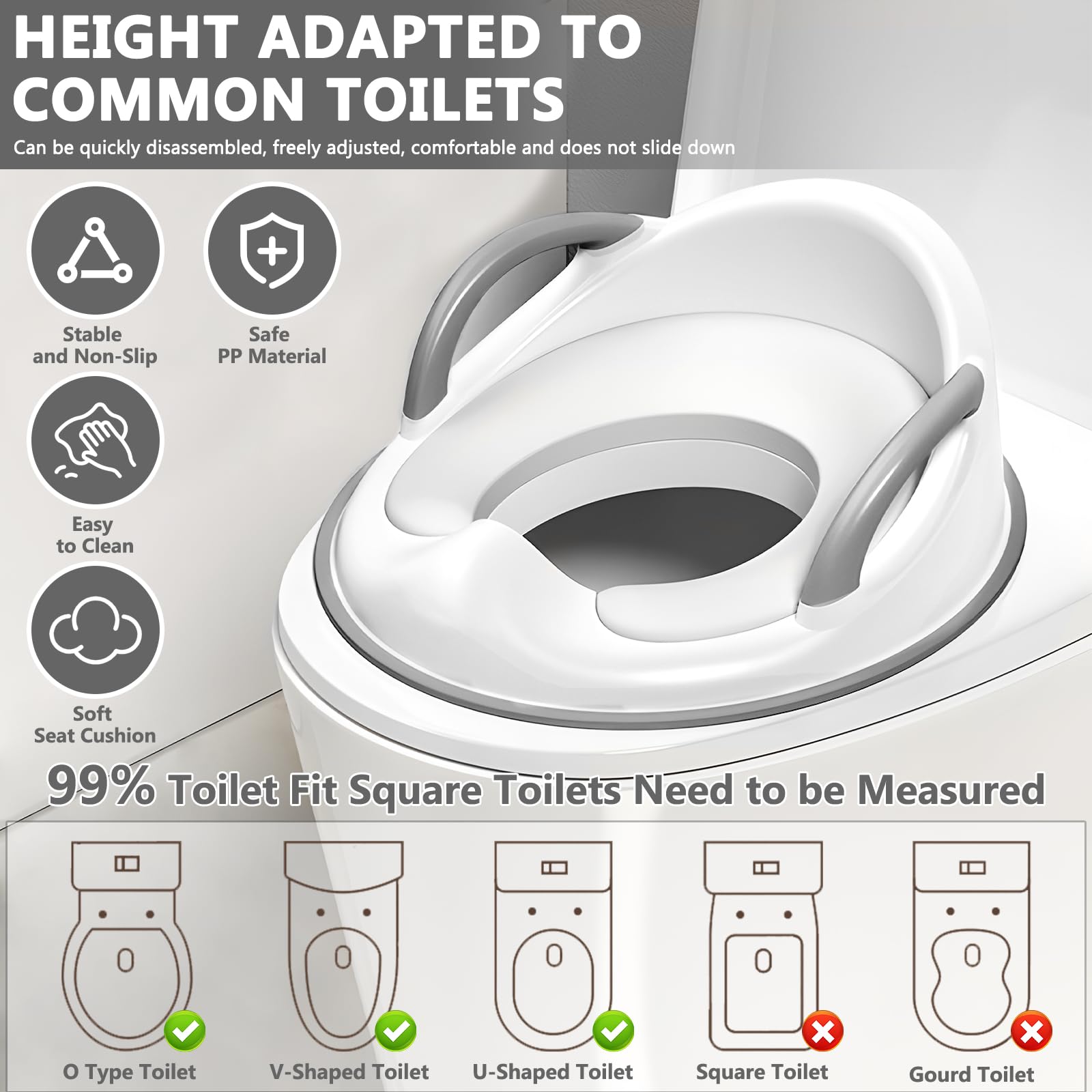 Riduttore WC Per Bambini MULEVIP - Con Cuscino PVC/TPE, Per Vasche V/U/O, 1-5 Anni - Foto 5