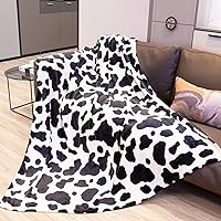 Vista 22 de Fleece Blanket King Size - Oversized Soft Plush Cow Print Throw, Full Size Blankets for Bed & Couch - Lightweight Cute Country Home Decor