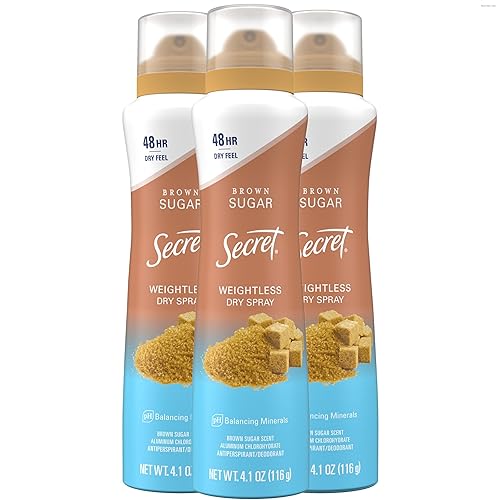 Secret Dry Spray Desodorante antitranspirante para mujer, 48 horas de protección sin peso contra el sudor y el olor, suave para la piel, aroma de