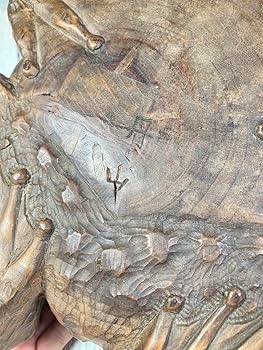 時代物【丹山 作】細密彫刻 一刀彫 木彫　蛙 時代物【丹山 作】細密彫刻 一刀彫 木彫 蛙 - メルカリ