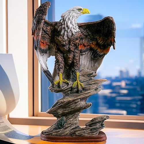 Miniatura 8 de Estatua de águila de resina de 19 pulgadas para decoración del hogar, oficina, sala de estar, decoración decorativa coleccionable