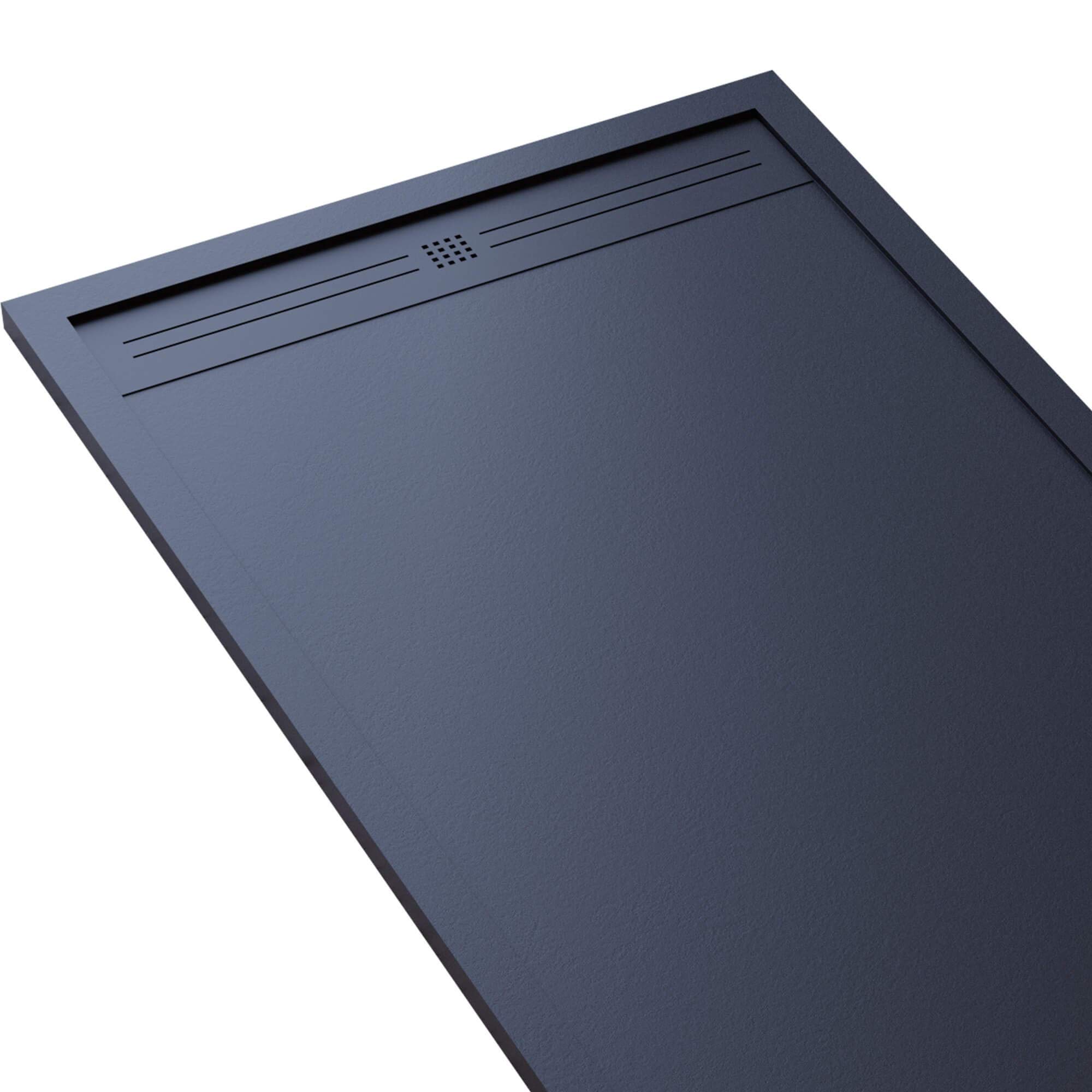 Plato de ducha 90 x 160 cm de piedra Podrini Makalu negro
