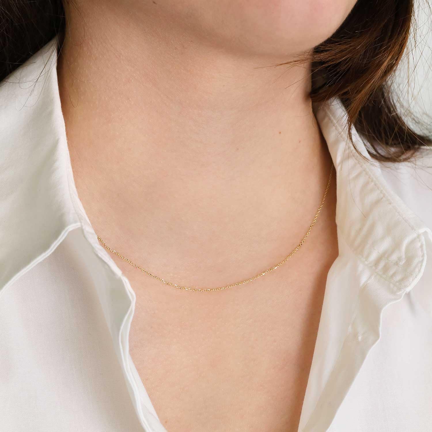 forme di Lucchetta Ankerkette in Echtgold 585 | Herren Damen 50cm | Kette 14 Karat Gelbgold ohne Anhänger | Made in Italy