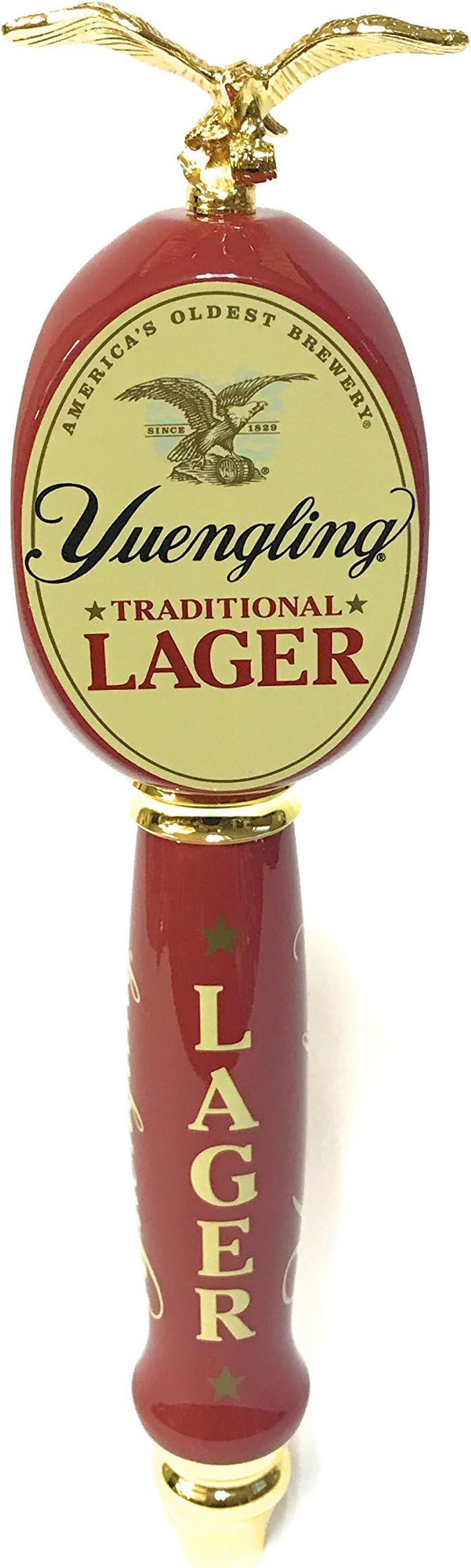 Traditional Lager 2018 13" Tap Handle - 3 Sided with Gold Eagle Topper