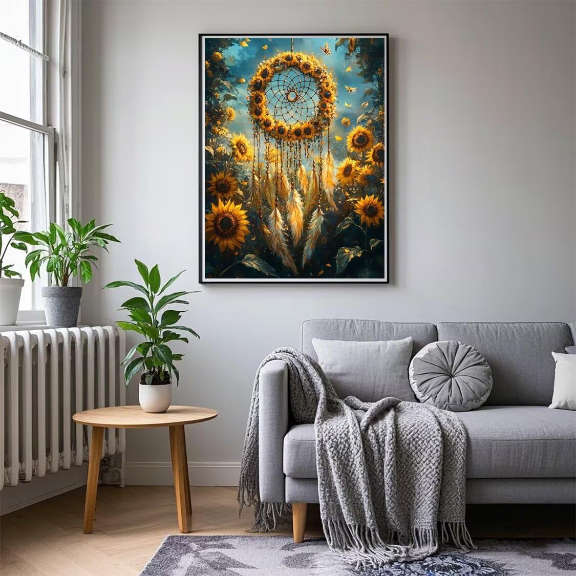 Traumfänger Diamond Painting Groß XXL 80x100cm für Bastelset Kinder ab 6 Jahre, 5D Diamond Painting Blume, DIY Full Diamant Mosaik Bastelset Erwachsene, Daiments Malerei Stickerei Festival Deko S-533