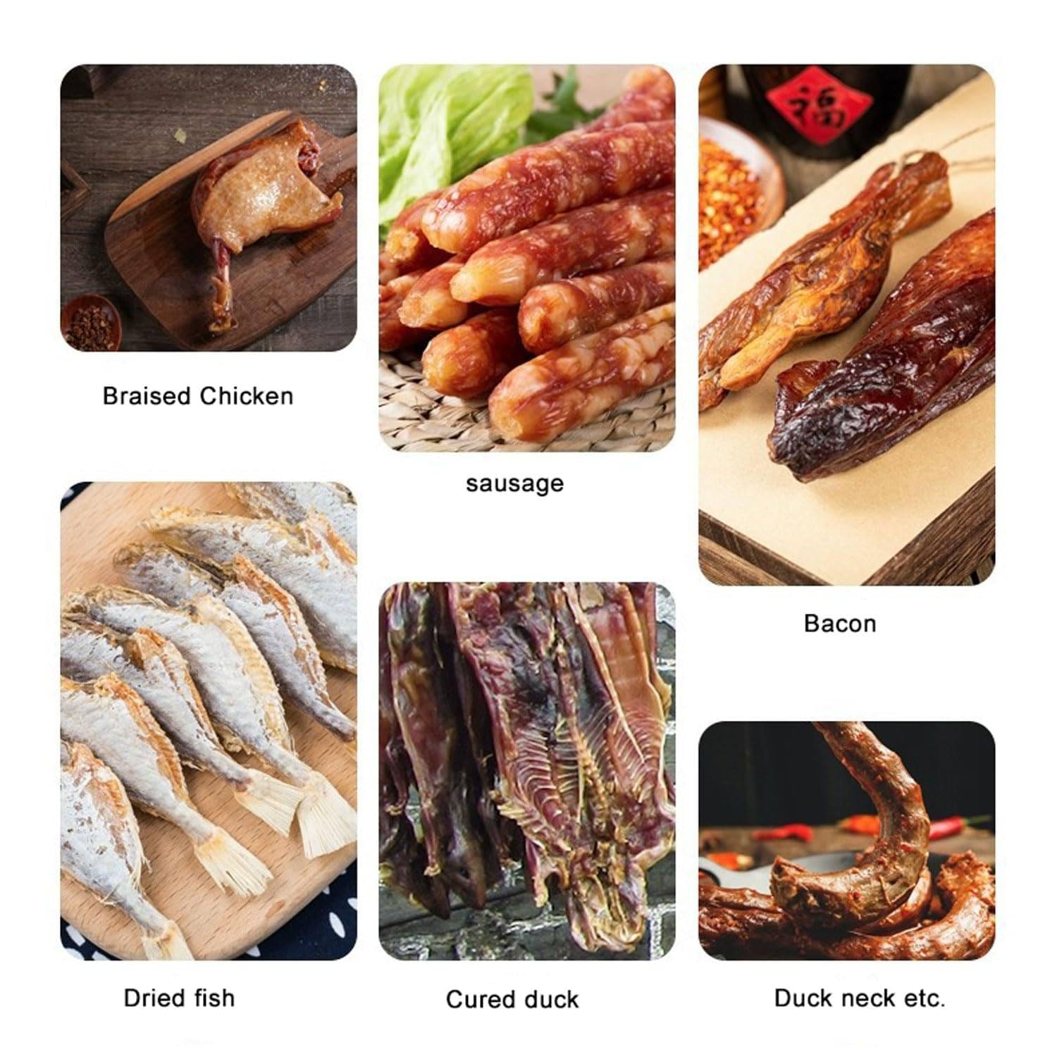 Essiccatore per Alimenti Commerciale, Essiccatore Automatico per Carne Rotante Da 1500 W Con Display LED Touch-Control, Per Carne Secca, Erbe, Carne, Manzo, Frutta, Verdura