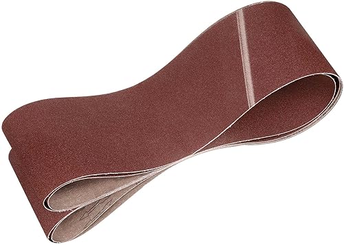 Miniatura 66 de HARFINGTON 3 correas de lijado de 18 pulgadas, 12 unidades de 60 granos de óxido de aluminio abrasivo de lijadora para carpintería, pulido de metal,