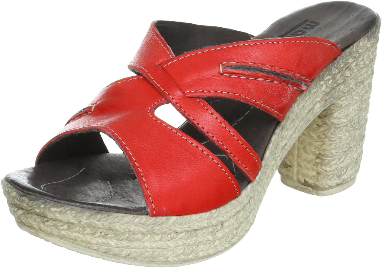 Manitu Girls' Easy Without Back Red Leder Clogs And Mules Shoes 38