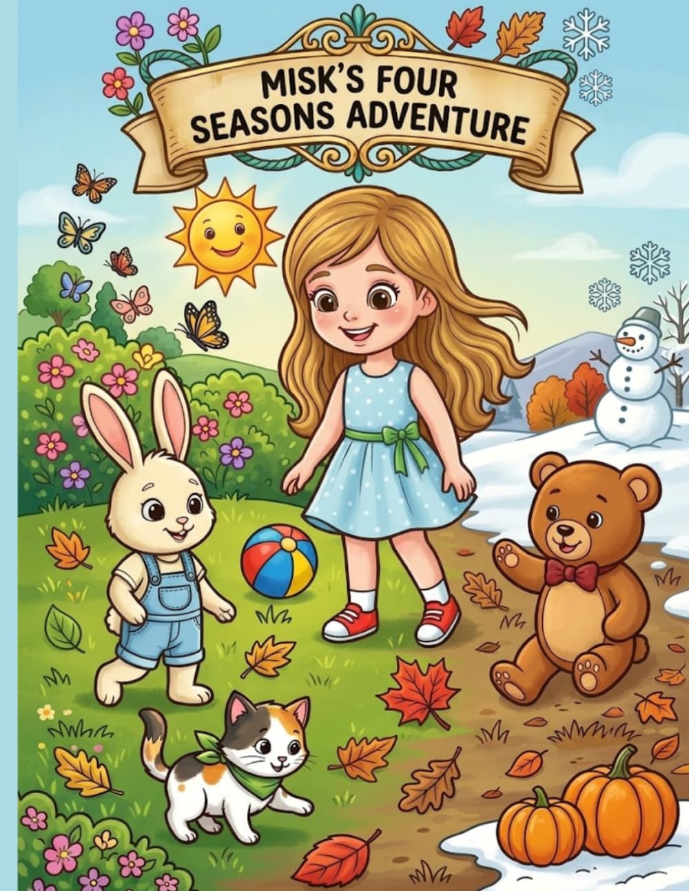 Misk's Four Seasons Adventure: Join Misk and her friends on a fun coloring adventure through the four seasons!