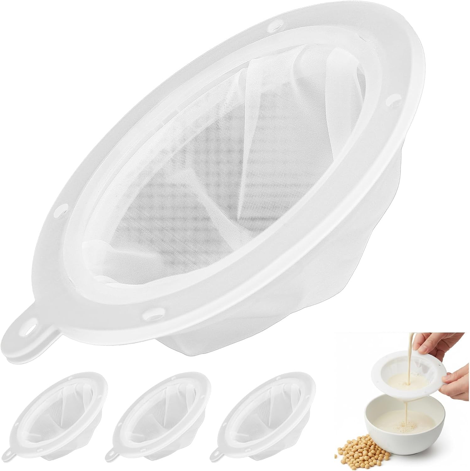 Amazon.com: TIESOME 4 Pcs 200 Mesh Food Filter Strainer, Oil Strainer ...