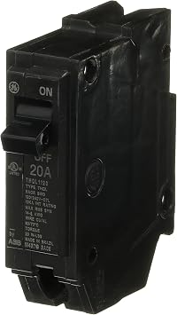ABB Q-Line THQL1120 Q Line 20A Single-Pole Circuit Breaker 120/240 VAC, 20 Amp, 10 kA Interrupt THQL One-Pole Load Center Circuit Breaker Non-Interchangeable Thermal Magnetic Trip