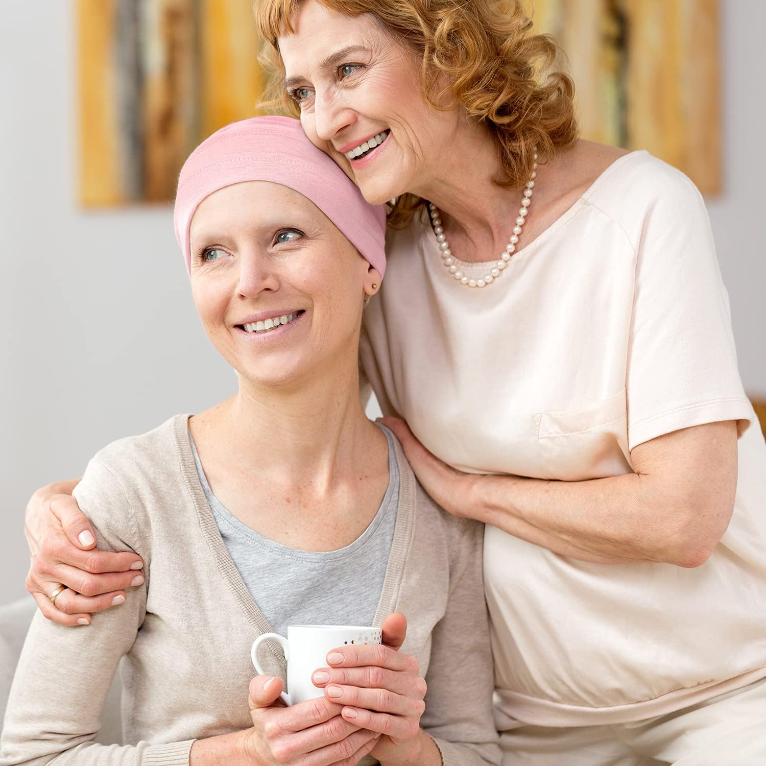 Syhood 4 Pieces Slouchy Beanies Hats Soft Polyester Sleep Cap Stretchy Sleeping Cap Headwear for Women - Image 2