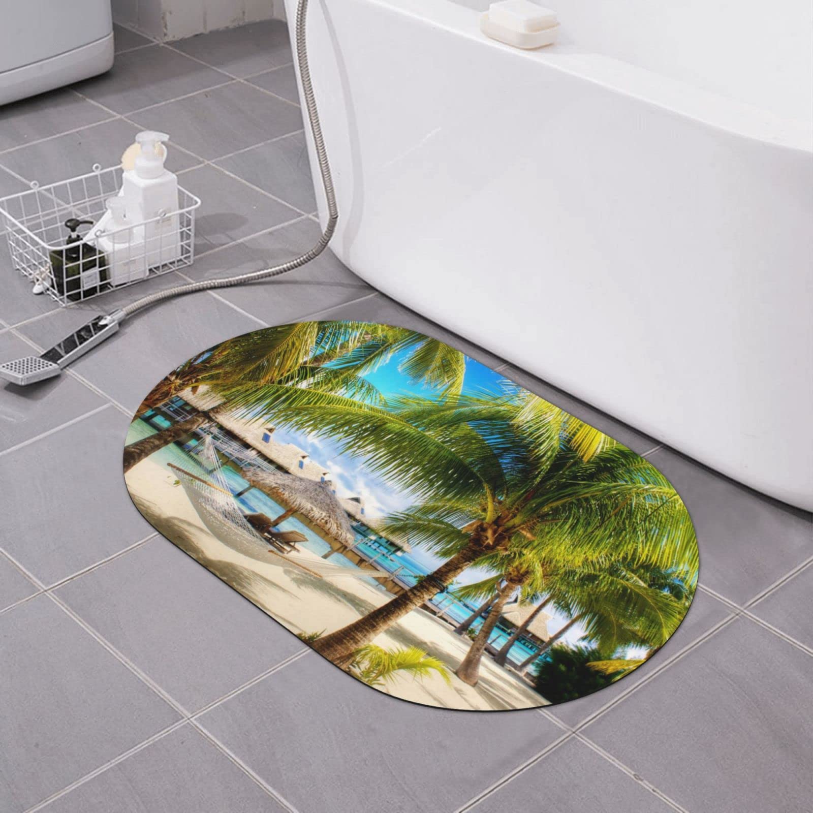 Tapis de bain en terre de diatomée 40x60 cm avec envers caoutchouc antidérapant