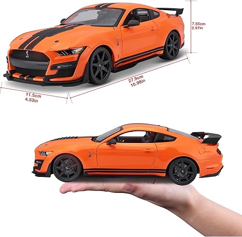 Miniatura 7 de Maisto - Modelo a escala 1/18 compatible con Mustang Shelby GT500 2020 (naranja)