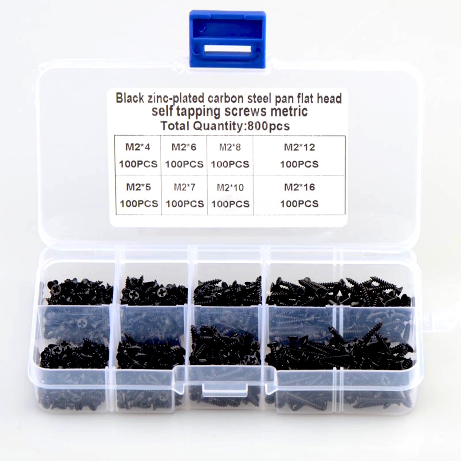 Amazon | 木ネジ 黒/ぎん 十字穴付皿 8サイズセット 800本入