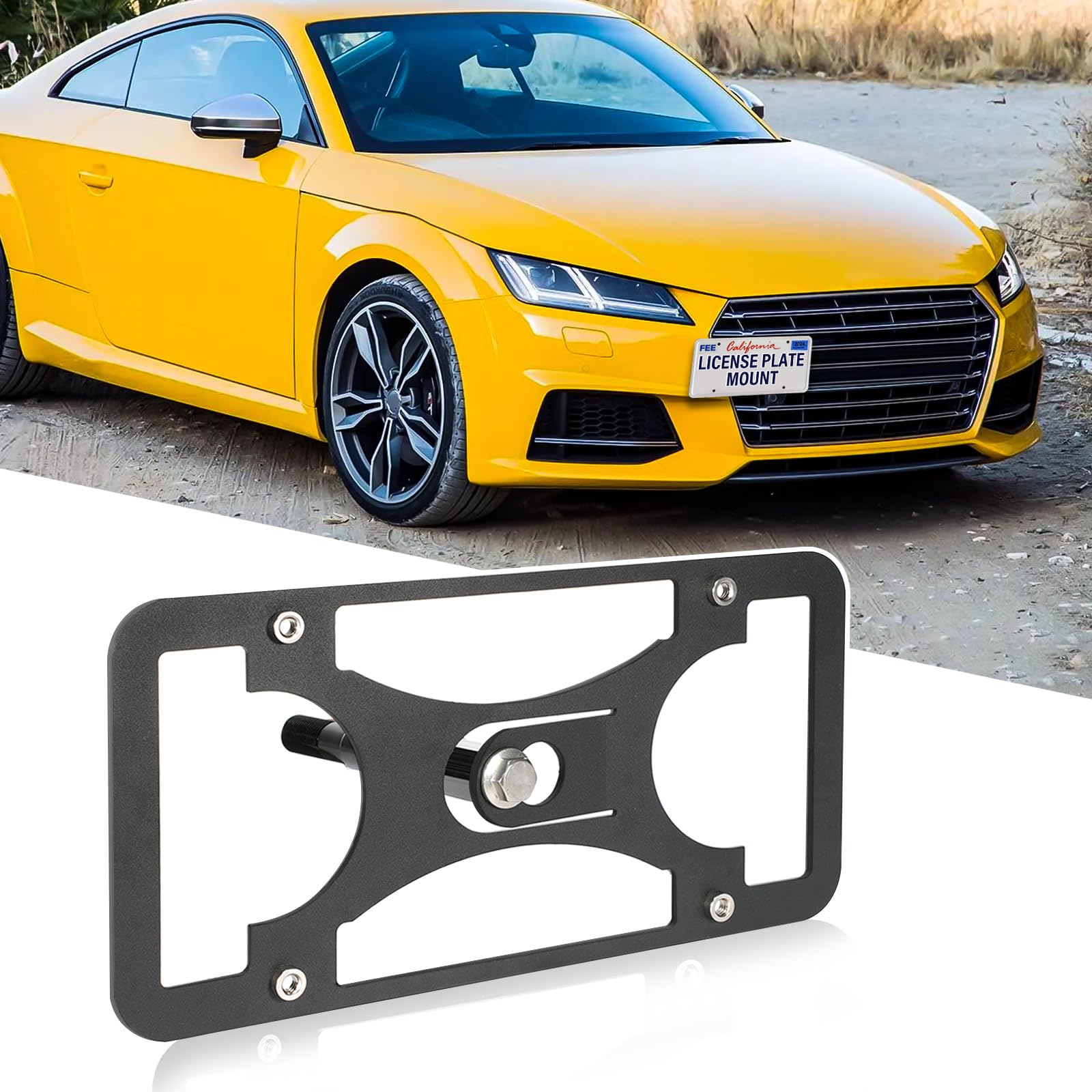 No Drill Front Bumper License Plate Mount Compatible with Audi TT