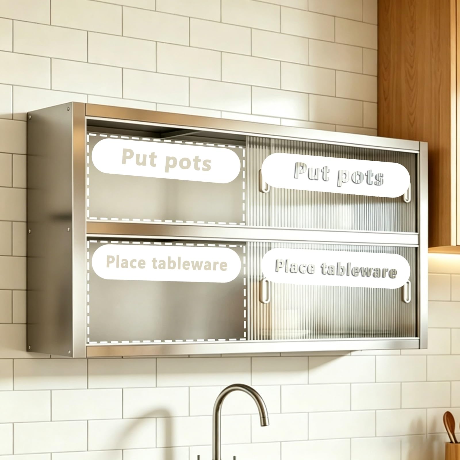 Armadietto da parete multiuso, struttura in acciaio inox con anta trasparente, kit di accessori completo, facile da montare, ideale per cucina, bagno, camera da letto, ripostiglio (120 x 30 x 70 cm)