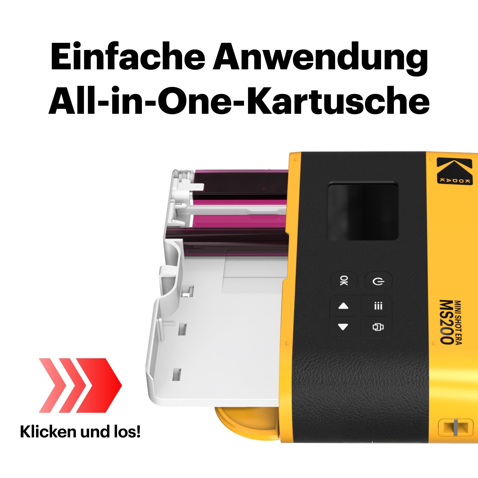 KODAK Mini Shot 2 ERA 4PASS 2-in-1 Sofortbildkamera und Fotodrucker (5,3x8,6cm) Schwarz + 30-Blatt-Patrone