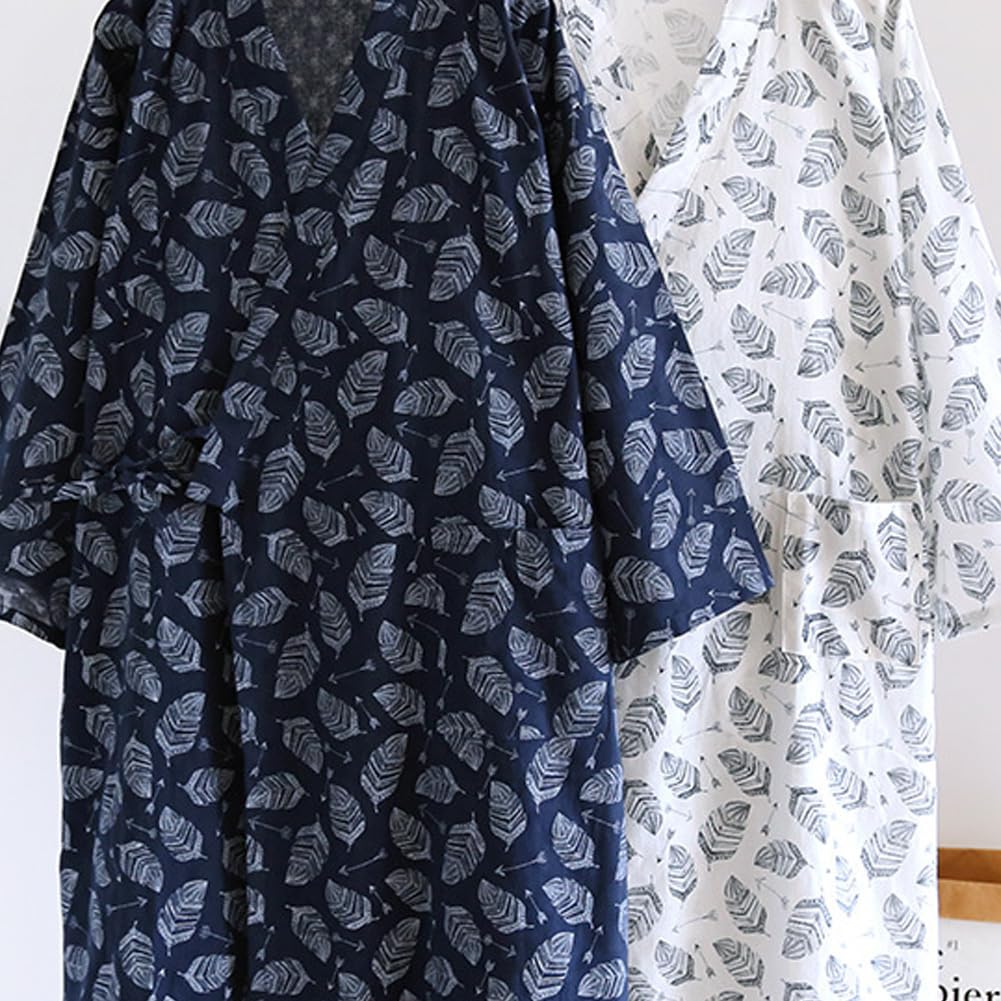 FANCYPUMPKIN Peignoir en coton Yukata kimono japonais pour hommes