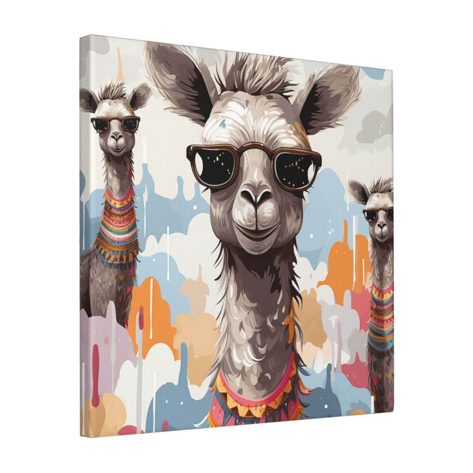FodPand Cute Giraffe Funny Canvas Wall Art for Living Room Wall Decor 16"x16" Modern Artwork Painting Pictures Hanging Canvas Prints Aesthetic Wall Art for Bedroom Bathroom Office Wallart Decor