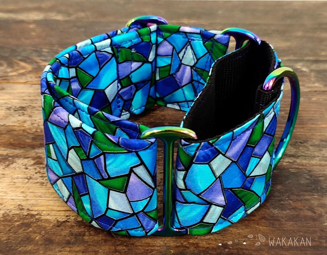 Collar Martingale Para Perro: Stained Glass, Hecho a Mano en España por Wakakán