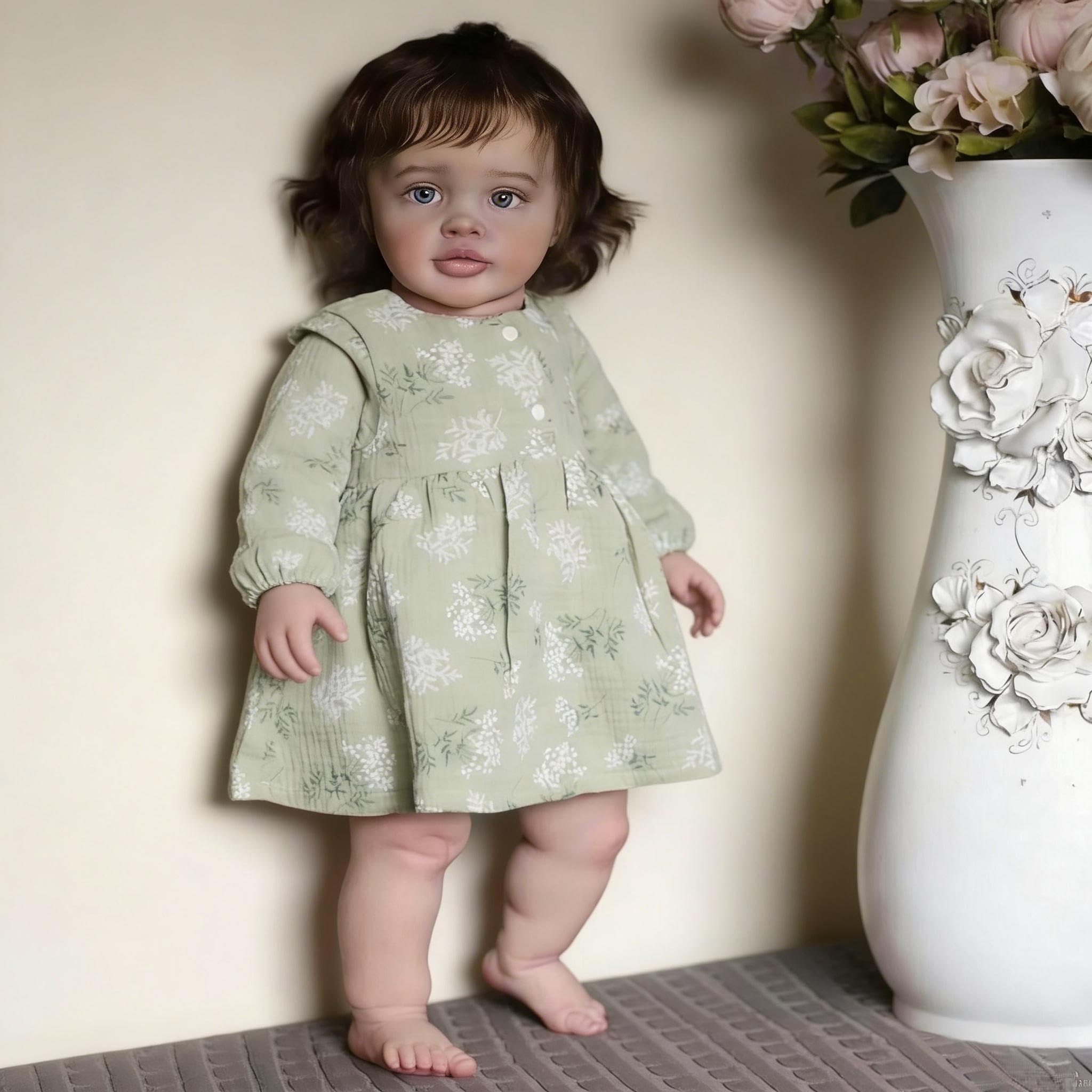 RXDOLL Pippa Reborn Babypuppe in großer Größe, 66 cm, lebensechte Reborn-Kleinkind-Mädchen, die echte Babys aussehen, weicher Vinyl-Stoffkörper, realistische Kleinkind-Babypuppe, Weihnachtsgeschenke