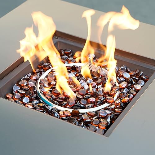 Miniatura 2 de Mr. Fireglass Cuentas de vidrio de fuego de 10 libras, gotas de vidrio de fuego redondas reflectantes de 12 pulgada para chimenea, pozo de fuego y