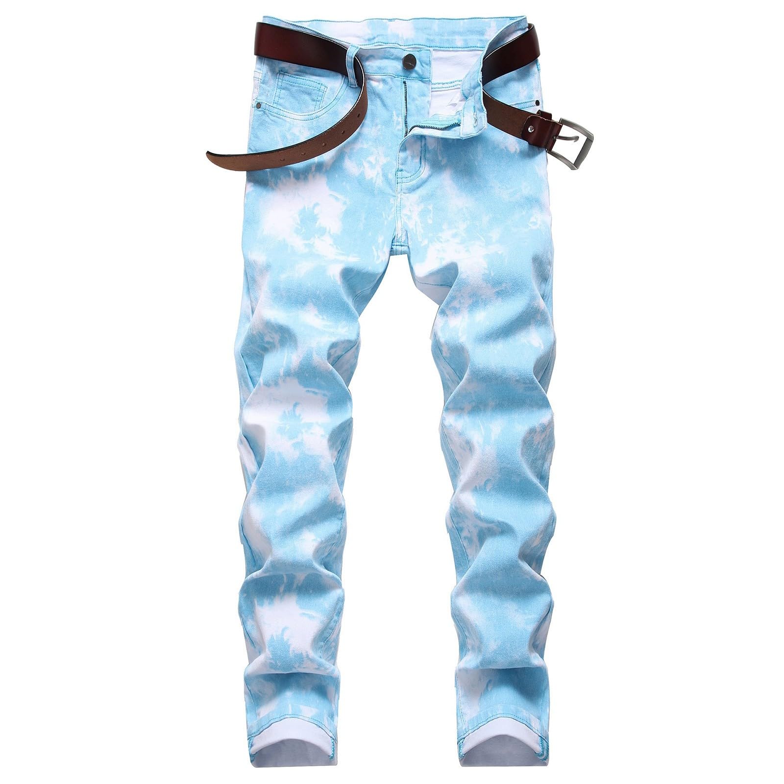 Jeans Strappati da Uomo, Pantaloni Jeans Uomo Strappati Pantaloni Distruzione Foro Dritto Jeans Distressed Pantaloni Denim Skinny Slim Nero Estivi Jeans Curvy Jeans Nero Stile Hip-Hop Streetwear Y2k