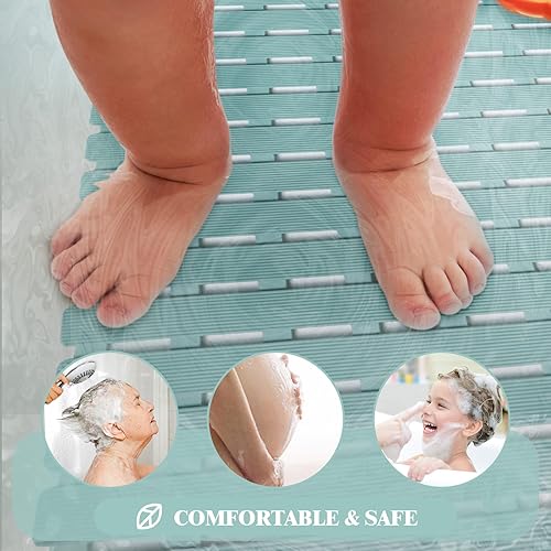 Miniatura 10 de Sheepping - Tapete de ducha antideslizante para bañera, lavable a máquina, tapete de baño antideslizante para bañera, tapete de drenaje rápido con