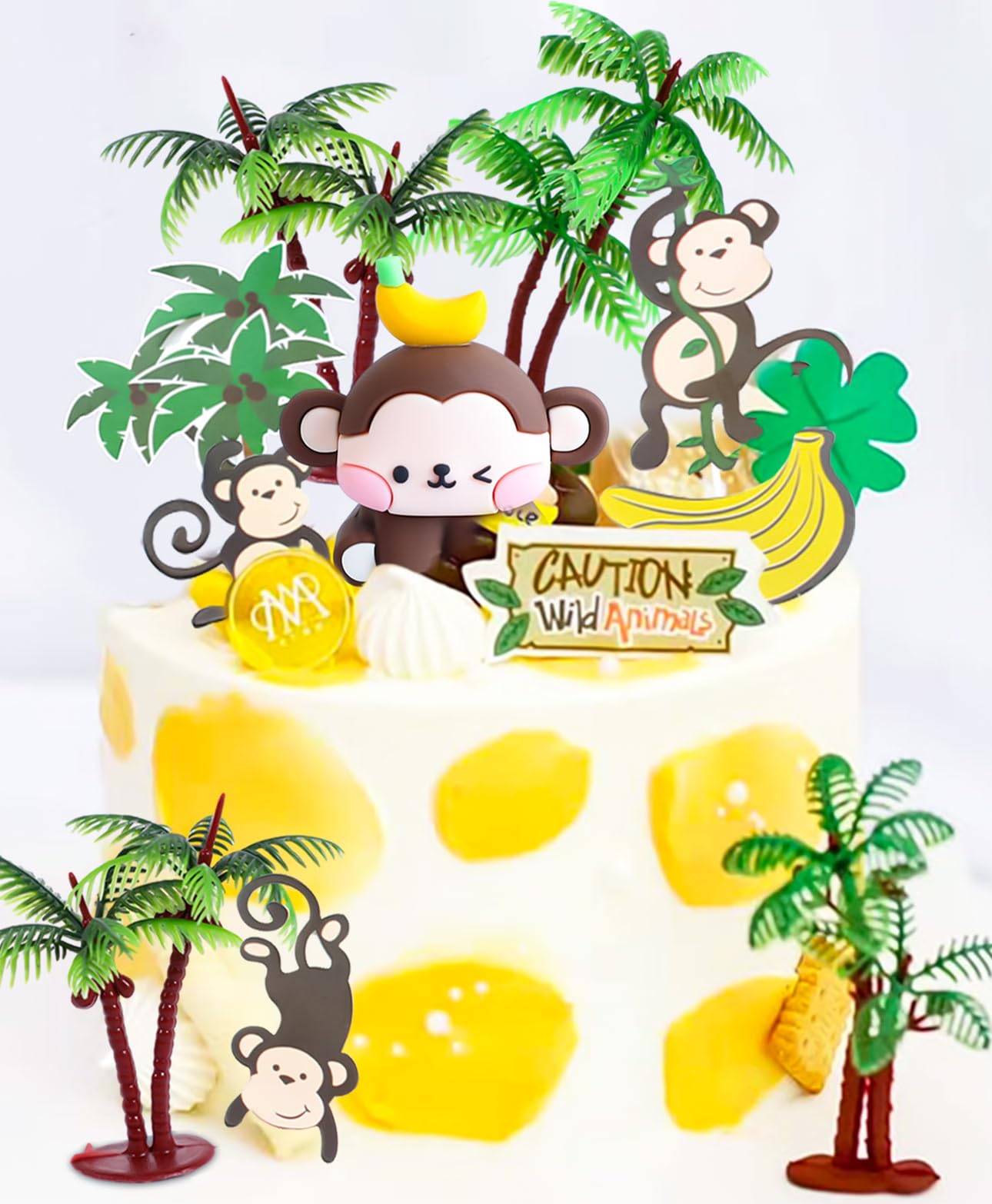 Lot de 11 décorations de gâteau en forme de singe pour anniversaire safari - 8