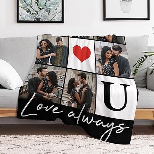 Miniatura 5 de Mantas personalizadas con imagen hecha en Estados Unidos, manta de fotos personalizada para novia, novio, esposa, marido, parejas, regalos para