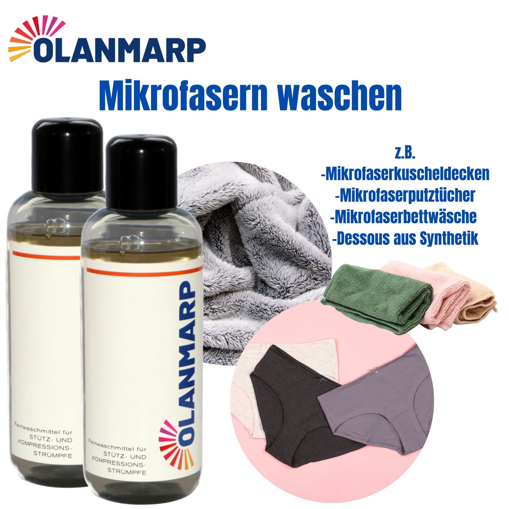Feinwaschmittel Konzentrat für Kompressionsstrümpfe (480ml) | Flüssigwaschmittel für Stützstrümpfe – Hand- & Maschinenwäsche – schonende Reinigung
